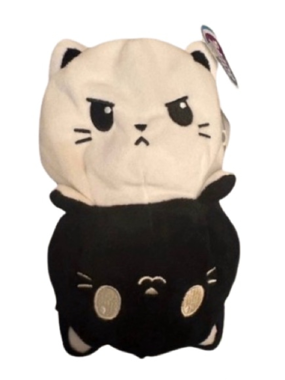 Stylized Cat Plush — Black & White Character Plushie